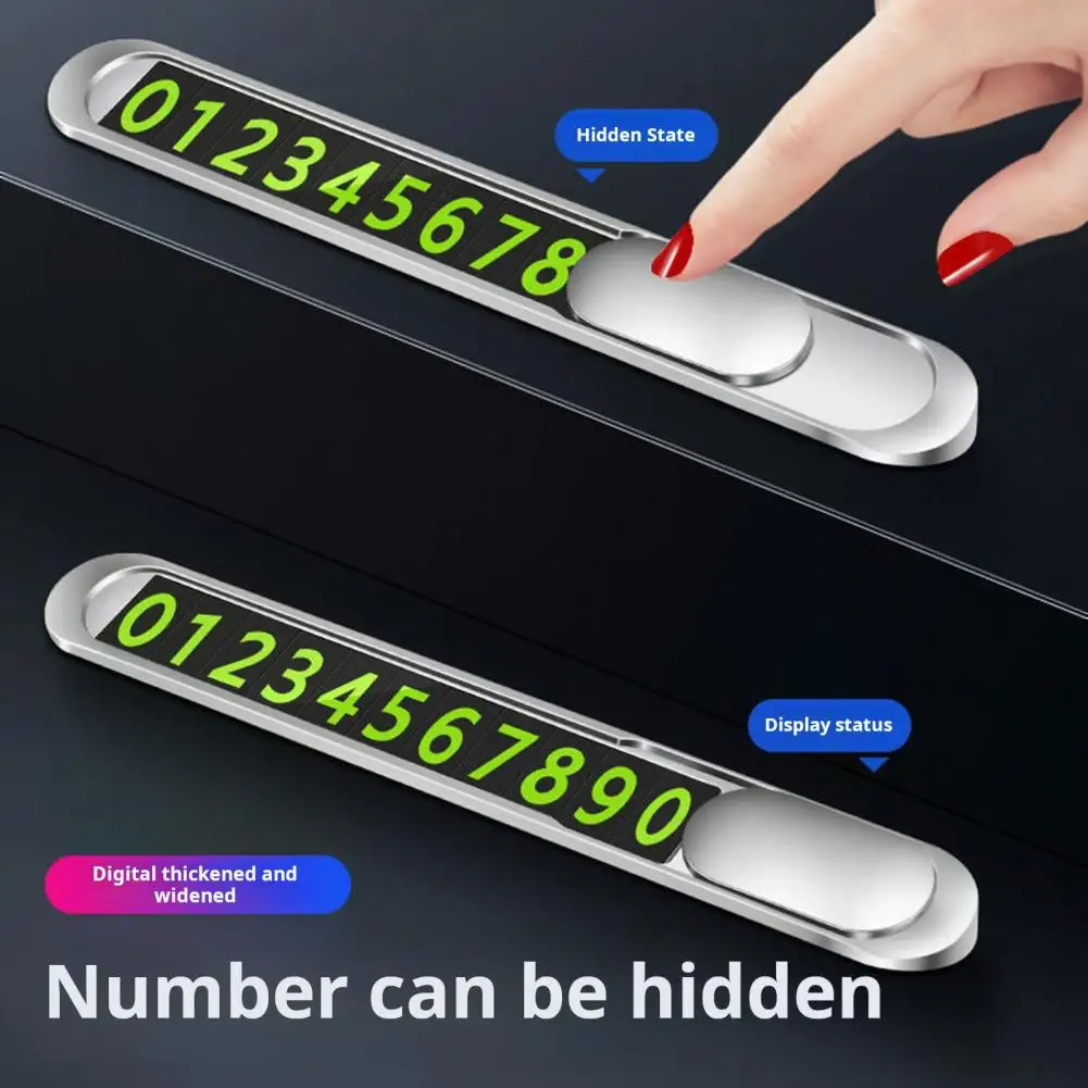 1 Set Temporary Parking Number Plate Phone Number Card Glowing Sign With Numbers Magnetic Stickers Phone Number Plate For Car