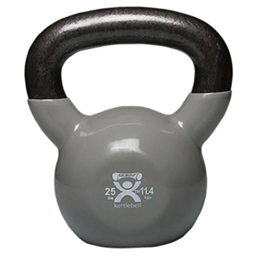 

CanDo Vinyl Coated Weighted Cast Iron Kettlebells for Home Gym Use Black Durable Coating Non-Slip Grip