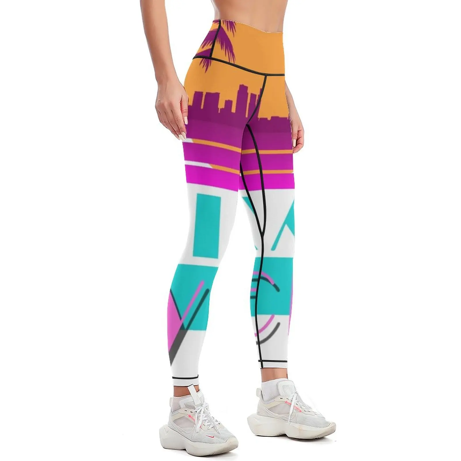 Miami vice - 80s design Leggings Golf wear Women's sports gym pants Womens Leggings