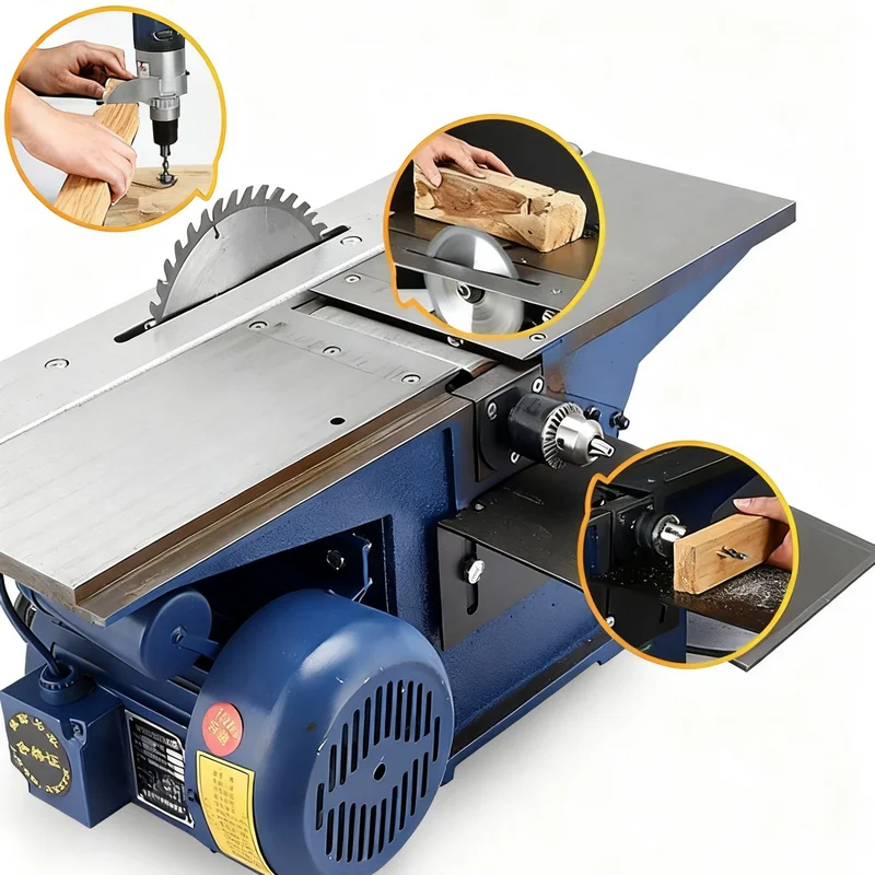 

220 В 1,3 кВт/1,5 кВт 3-в-1 Многофункциональный деревообрабатывающий станок, строгальный станок, режущий станок, электрическая дрель, встроенный рабочий стол