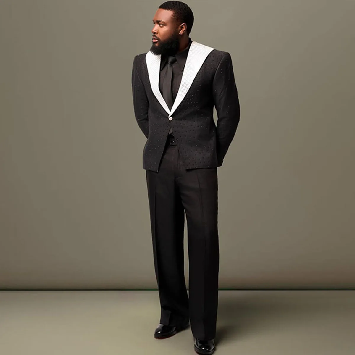 

Customized Metallic Beaded Luxury Wedding Suits For Men 2 Pieces Sets Groom Tuxedos Male Prom Blazers Slim ropa hombre