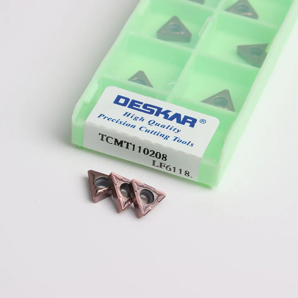 DESKAR TCMT110204 TCMT110208 TCMT16T304 LF6118 Original Metal Turning Tool Carbide Insert External TCMT 110204 Milling Cutter