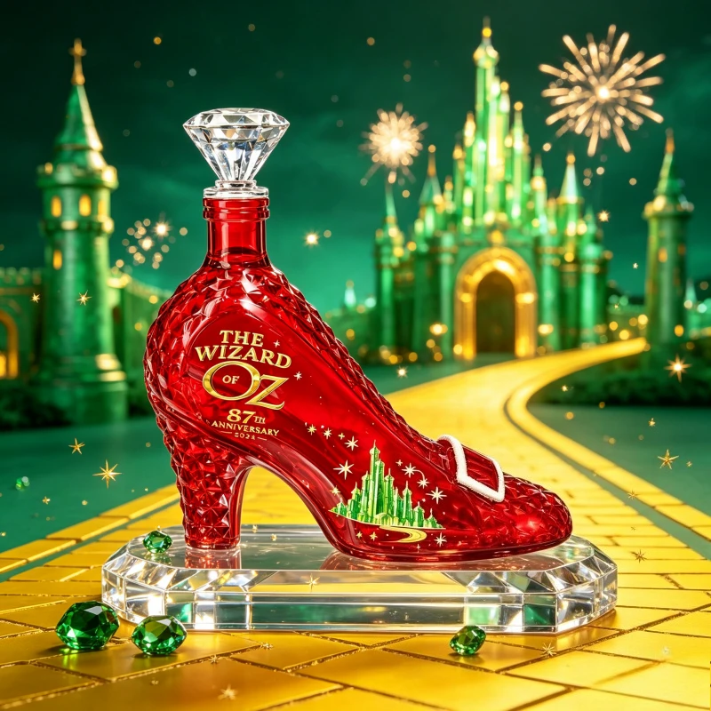 Wizard of Oz High Heel Glass Decanter Red Ruby Shoe Shaped Whiskey Bottle Crystal Stopper Home Bar Decoration Gift