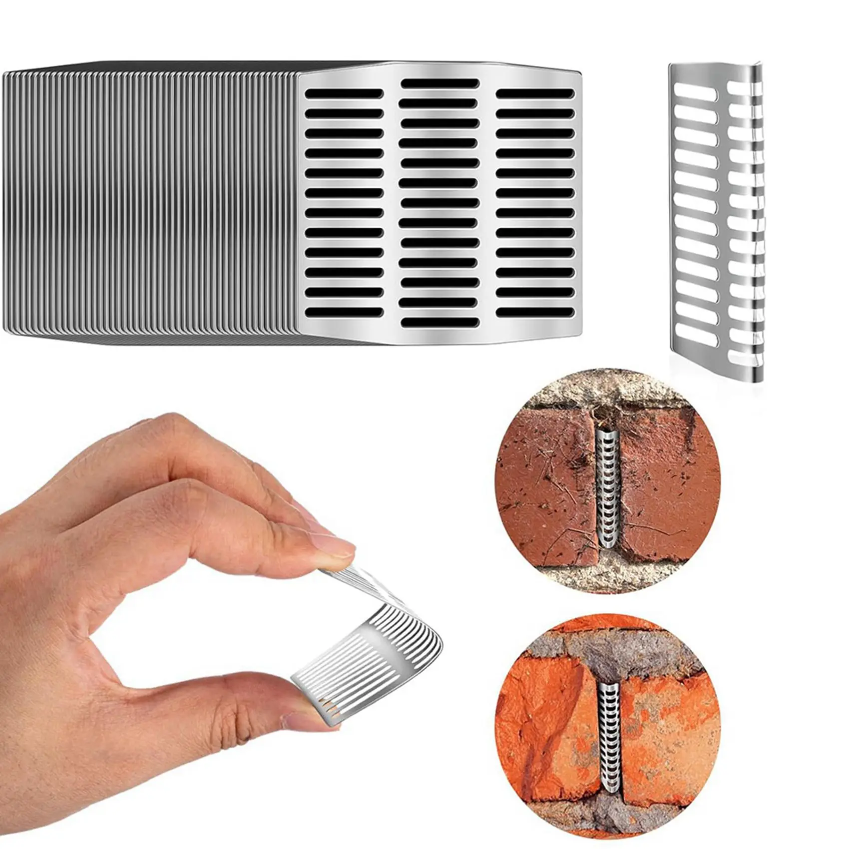 

L60A 60 шт. 2,75 x 2,8 дюйма, заглушки для дренажных отверстий из нержавеющей стали для кирпичных стен, вставки для дренажных отверстий в стенах, предотвращают протечки и защищают от влаги