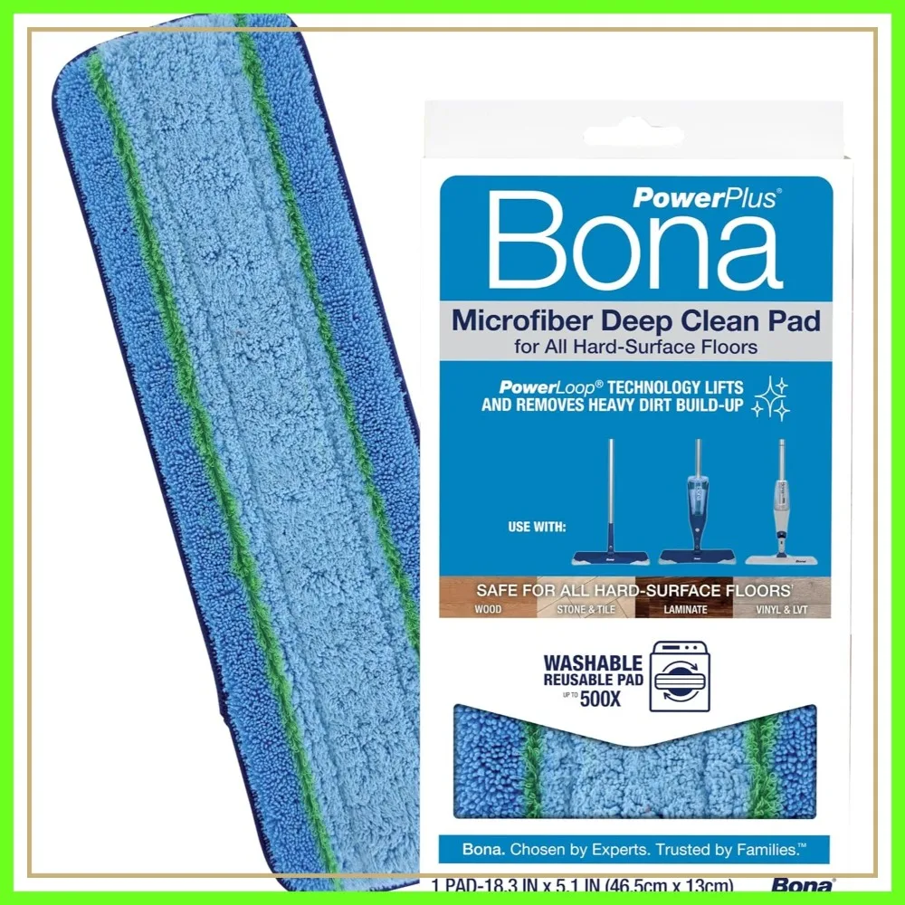 

Microfiber Mop Pad for Hardwood & Hard Surface Floors - 1 Pack - Dual Zone Cleaning - Reusable