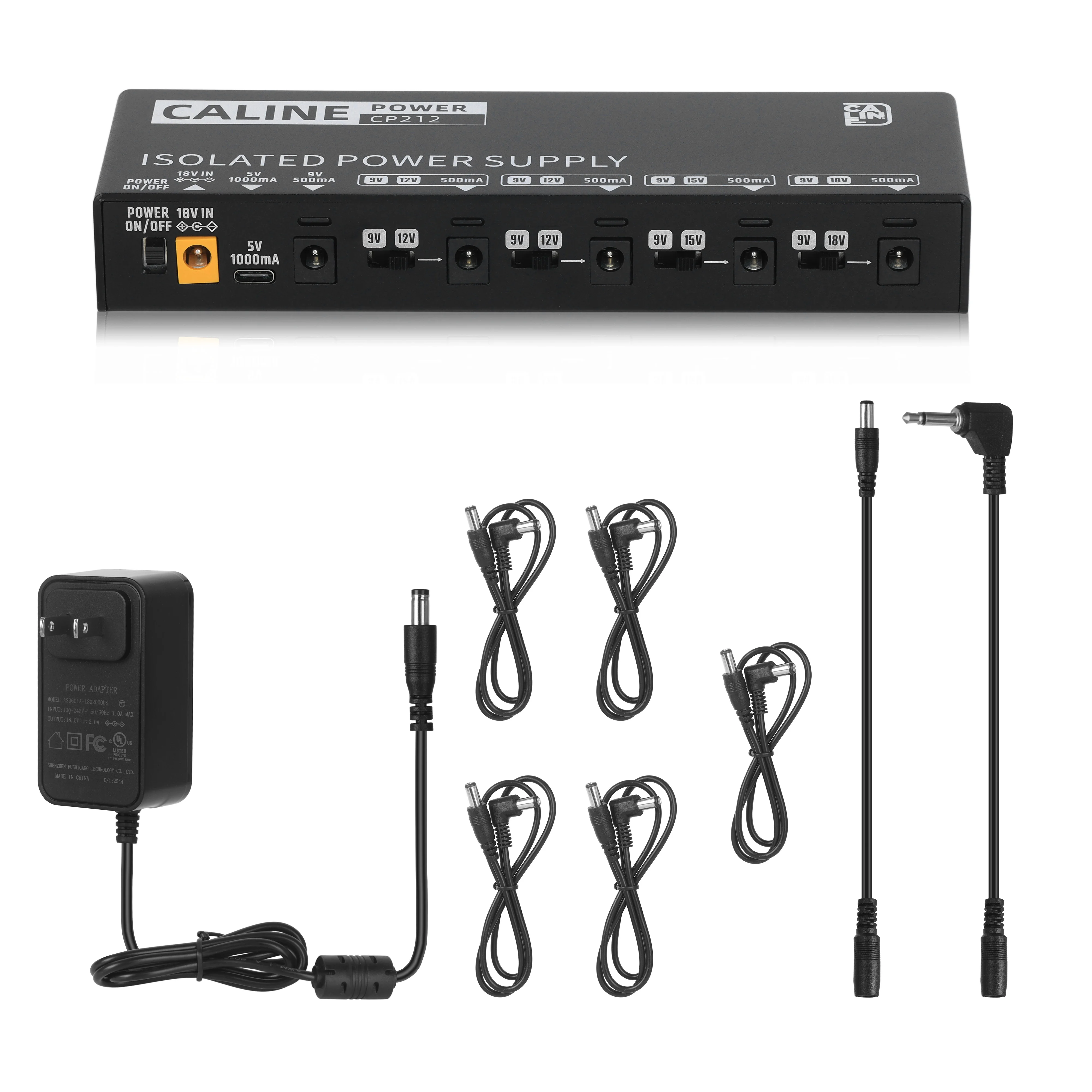 Caline CP-212 Fully Isolated 5-Output Aluminium Power Supply with CE ROHS Certification 18V Input 1A Current Per Output - view 4