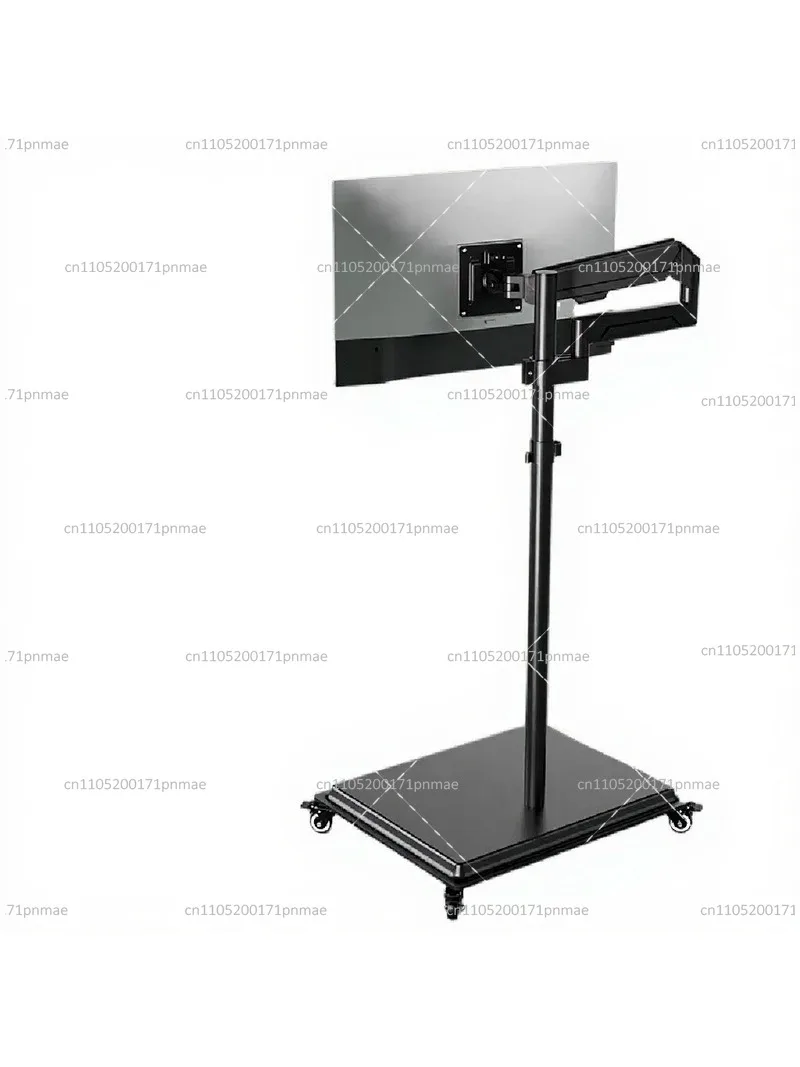 Commercial Display Stand, Floor-Standing Telescopic Rotating Hanging Rack, No Drilling, Movable Tripod for Retail