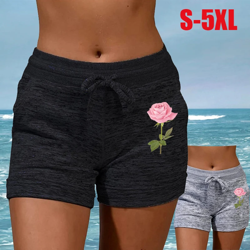 New Summer European Style Women's Shorts Female High Waist Pants Ladies Casual Fitness Sport Breeches Shorts Plus Size