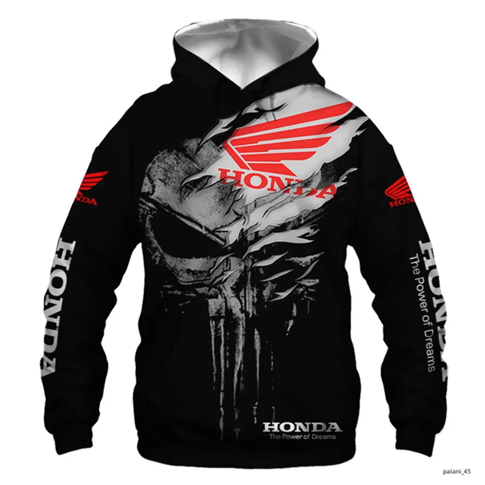 

2025 Trendy 3D Printed Honda Motorcycle Racing Hooded Sweatshirt Spring Autumn Men Women Outdoor Honda Cycling Jacket Hoody Coat