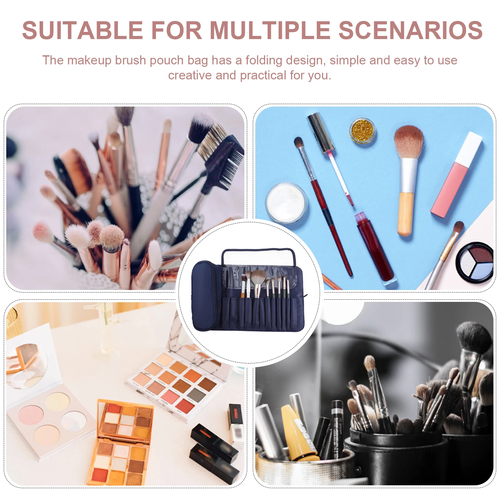 

Premium Makeup Brush Storage Pouch Portable Travel ganizer Bag Lightweight Folding Design Multipurpose