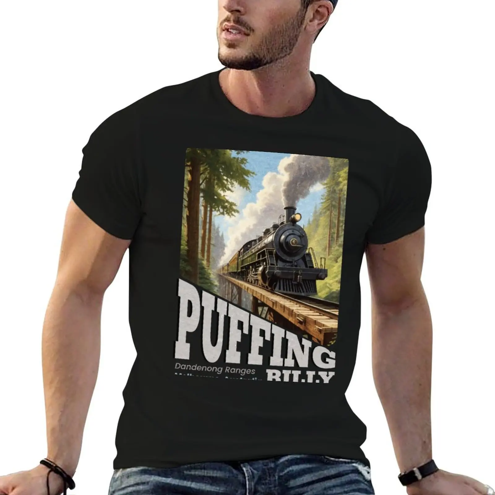 puffing billy vintage T-Shirt plus size clothes customs design your own tees mens graphic t-shirts hip hop