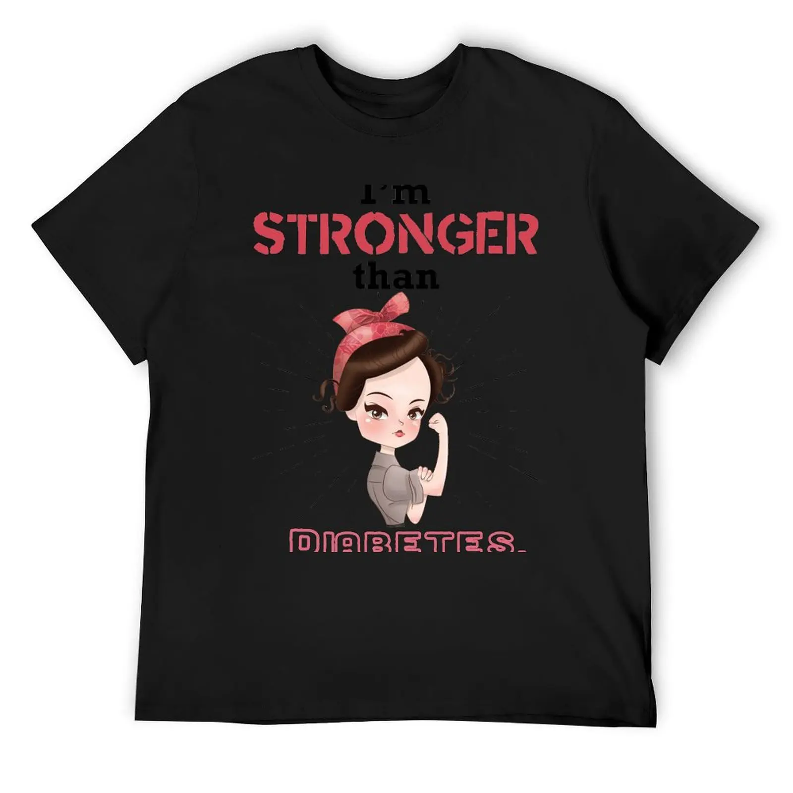 I'm stronger than diabetes - diabetics type 1 t1d awareness T-Shirt blue archive korean fashion man clothes anime shirts men