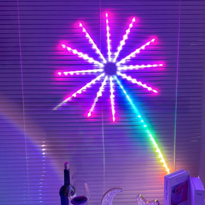 USB Outdoor Waterproof LED Fireworks Light Atmosphere Light Blue-tooth Smart APP 5V Music Voice Control Flow Decorative Light