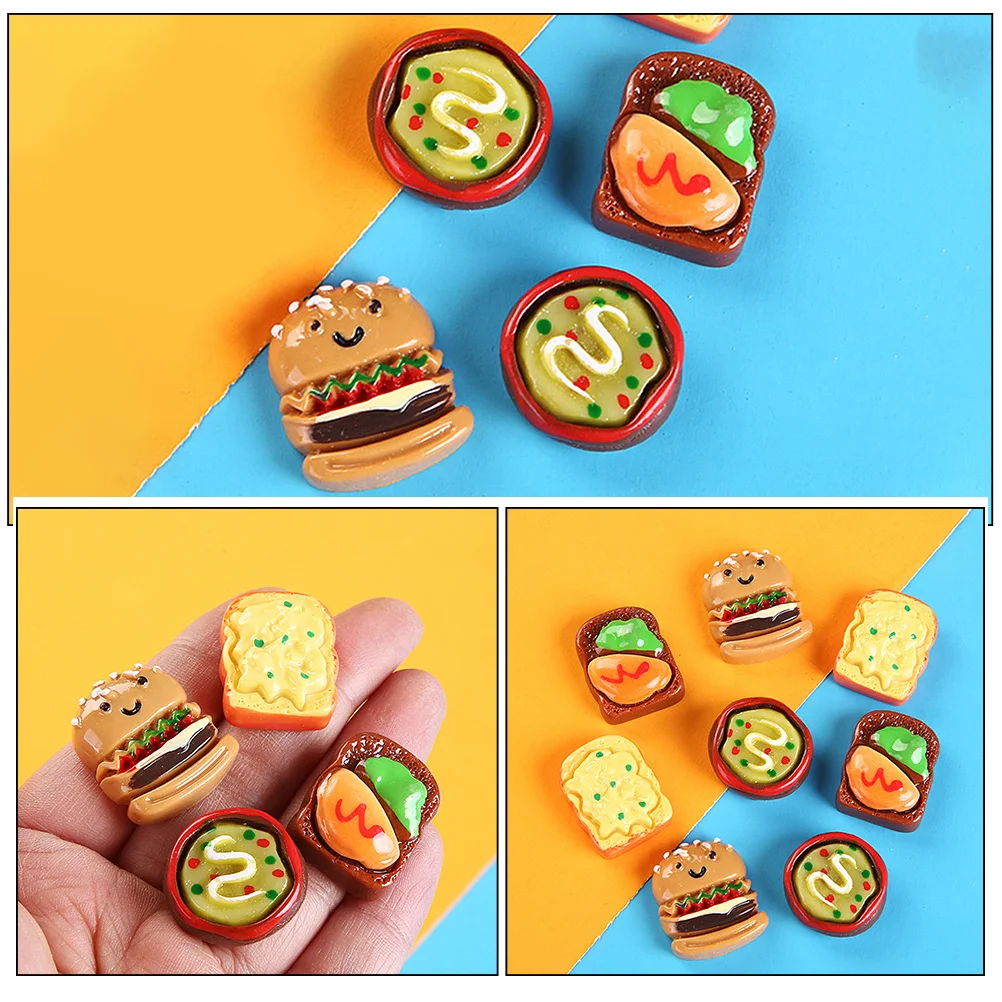 

18Pcs Artificial Simulated Food Realistic Fake Bread Pizza Photo Prop Miniature Food Decoration Resin Ornament for Kitchen Decor