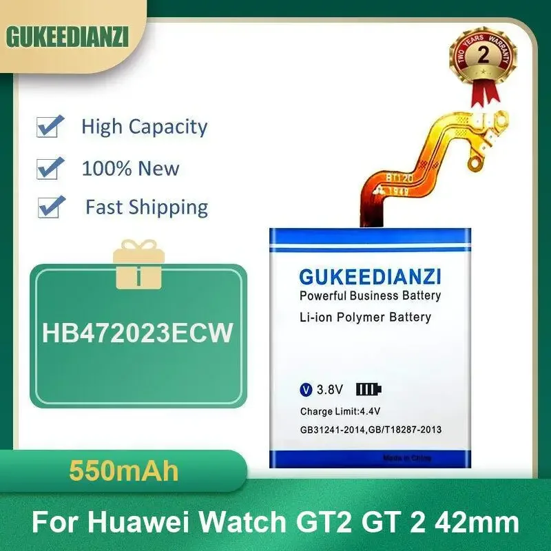 

550mAh HB472023ECW Watch Battery For Huawei Watch GT2 GT 2 42mm High Capacity