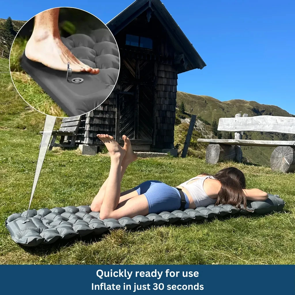 

Hotsale Outdoor Sleeping Pad Camping Inflatable Mattress Built-in Pump Ultralight Air Cushion Travel Mat For Hiking Adventures