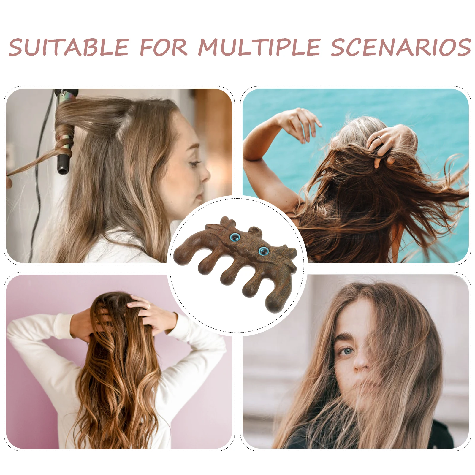 

Green Sandalwood Massage Comb for Scalp Wooden Wide Tooth Hair Detangler Combs Styling Tool Men Women Curly Hair