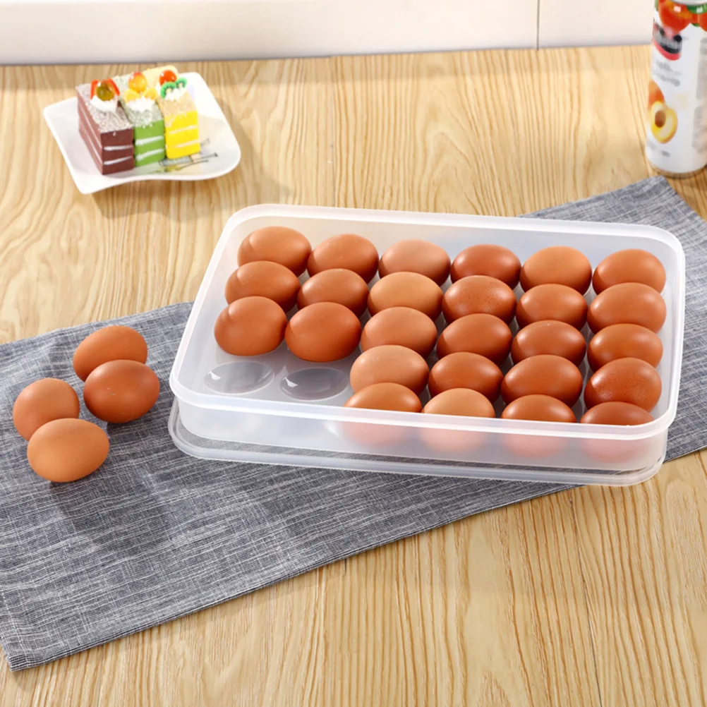 

30 Grids Large Capacity Egg Box Container Fridge Storage Plastic Holder Durable Transparent Lid Egg Tray Storage Box