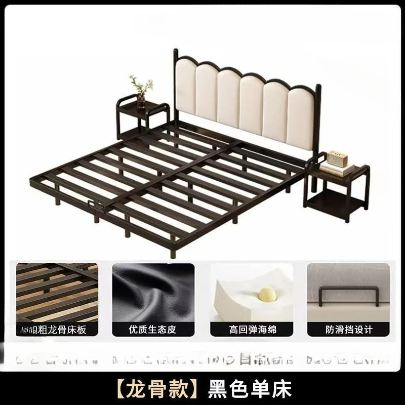 Household bedroom double bed, simple suspended bed, thickened soft bag suspended bed frame