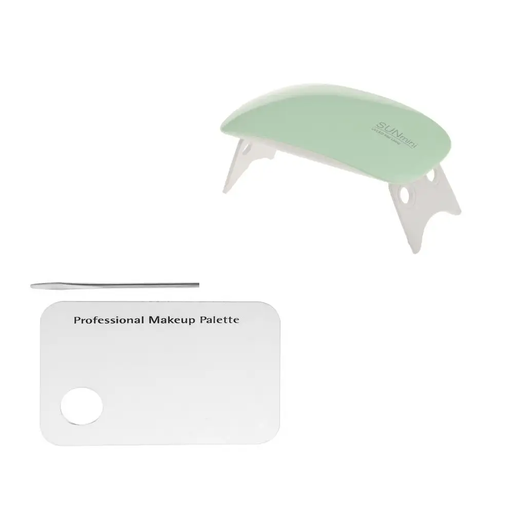 Secador de unhas para cura de esmalte acrílico em gel com lâmpada leve + 6 lâmpadas - verde, conforme descrito