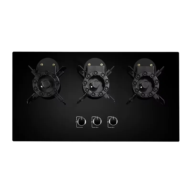 Folding 3 4 5 Burner Tempered Glass Gas Hob Burner Foldable Burner Built-in Gas Cooktop For Kitchen Stove
