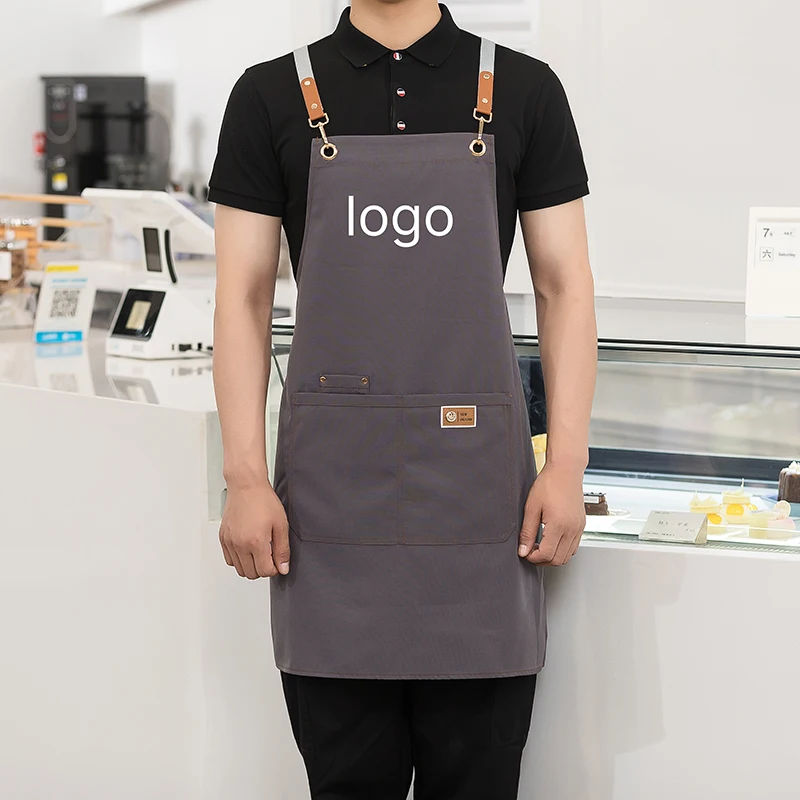 Custom Work Apron Kitchen Chef Bib Restaurant Cafe Barber Waiter Overalls Salon Nails Hairdressing Mandiles Waterproof Avental