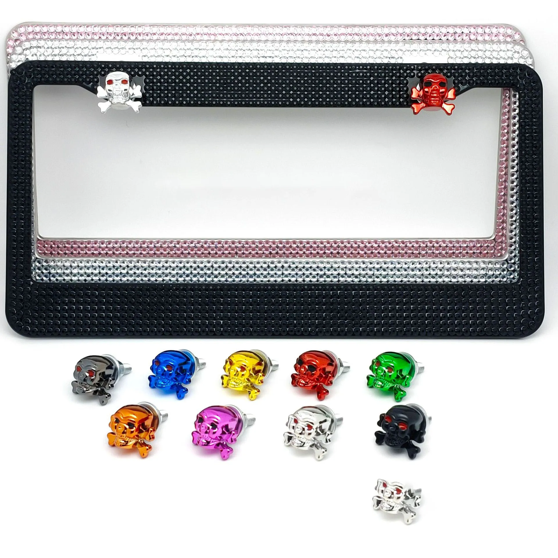 

Винты для номерного знака Стандартная костяная головка Подходит для автомобилей и мотоциклов Винт с головкой черепа 3D Череп Красный глаз Дизайн Крепежная гайка