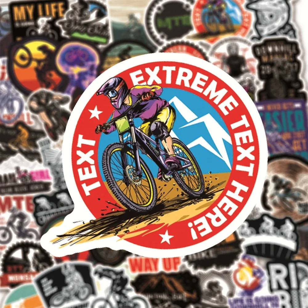 10/30/50/100pcs Mountain Bike Stickers Waterproof Outdoor MTB Bicycle Decal Vinyl For DIY Laptop PC Skateboard Luggage Pegatinas