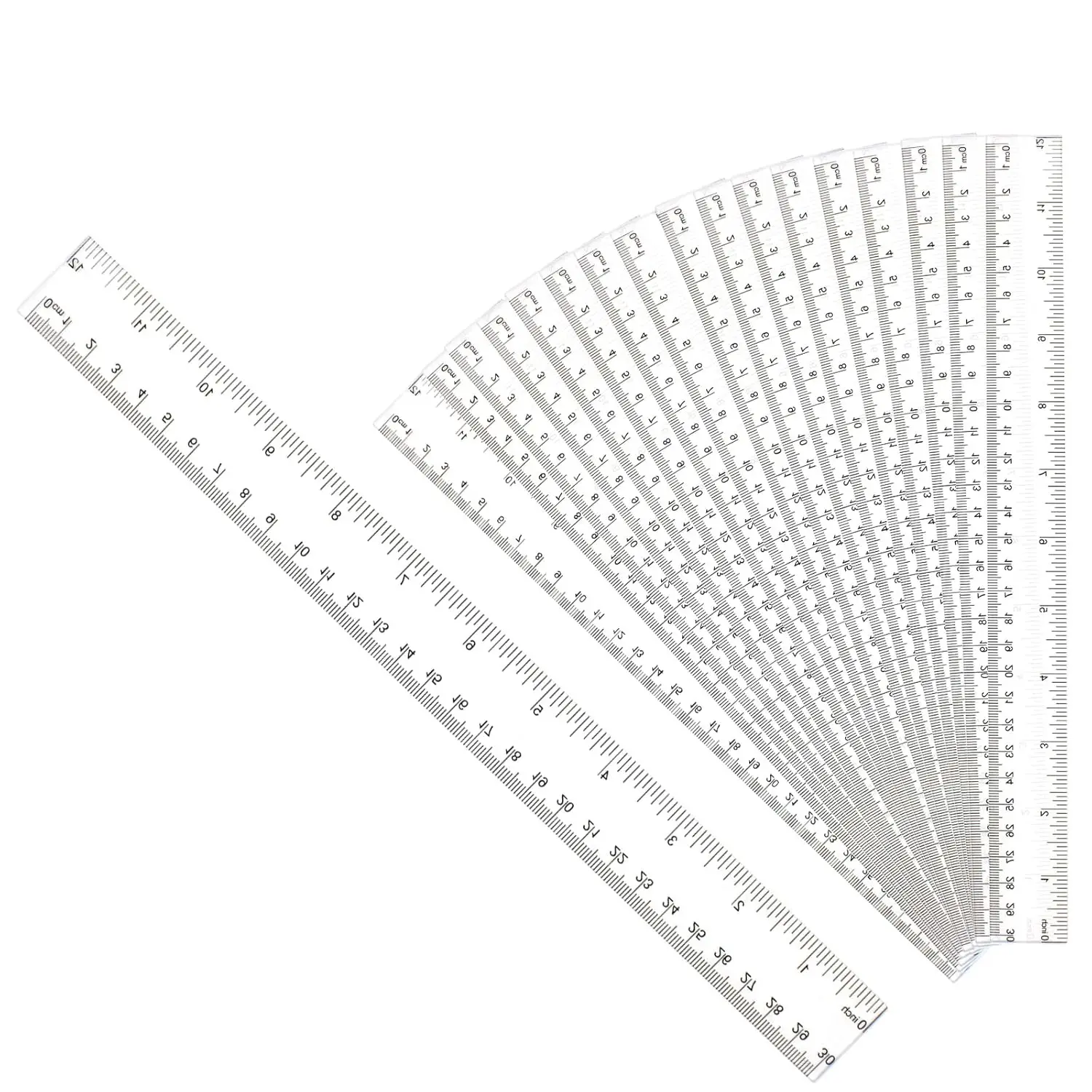 

30 Clear Plastic Rulers 12 Inch with Inches and Metric for School Classroom Home Office