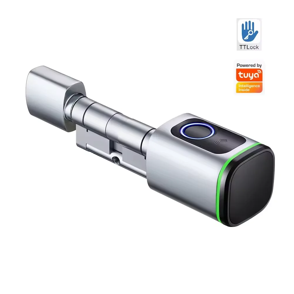 Smart Fingerprint Lock Smart Cylinder Adjustable Replaceable With Old Door Waterproof  Low Consumption Digital Lock