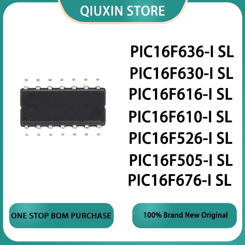 10 PCS PIC16F505-I/SL PIC16F630 -I/SL PIC16F636-I/SL PIC16F526 PIC16F610 PIC16F616  PIC16F676-I/SL SOP-14 Chip IC New Original