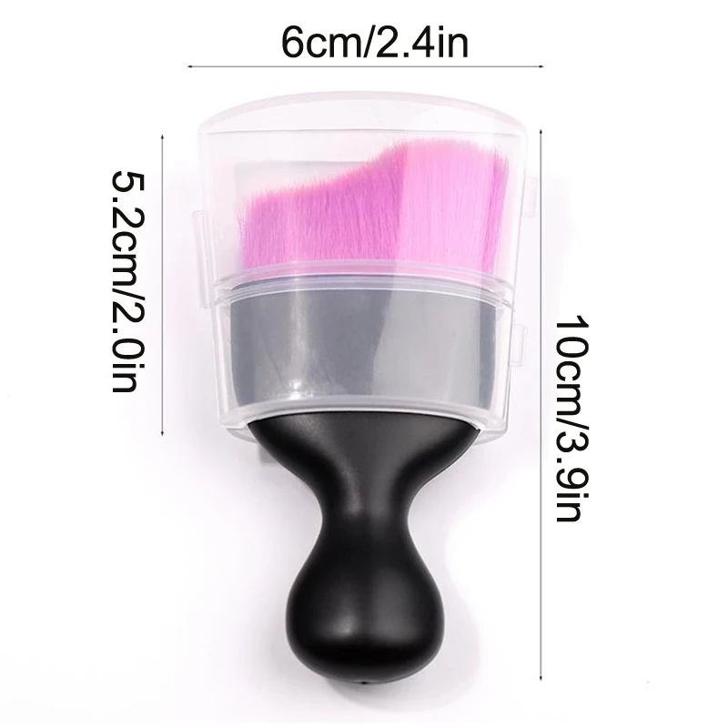 Professional Nails Art Dust Brush Brush Oval Gel Dust Cleaning Make Up Purplish Red Wavy Brush Manicure Tools