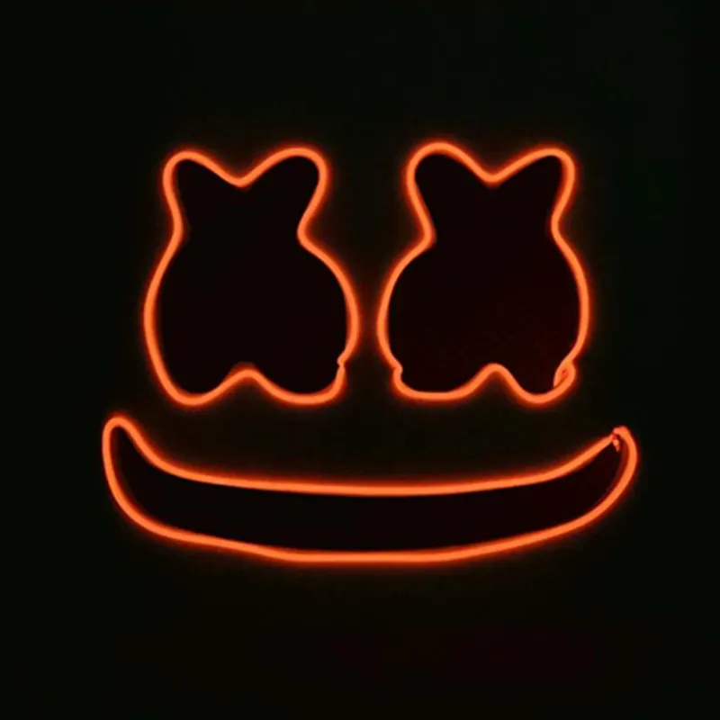 قناع LED مضيء على الموضة إكسسوارات أزياء DJ توهج لوازم ضوء النيون قناع الخطمي لمهرجان الموسيقى والرقص في الملهى الليلي