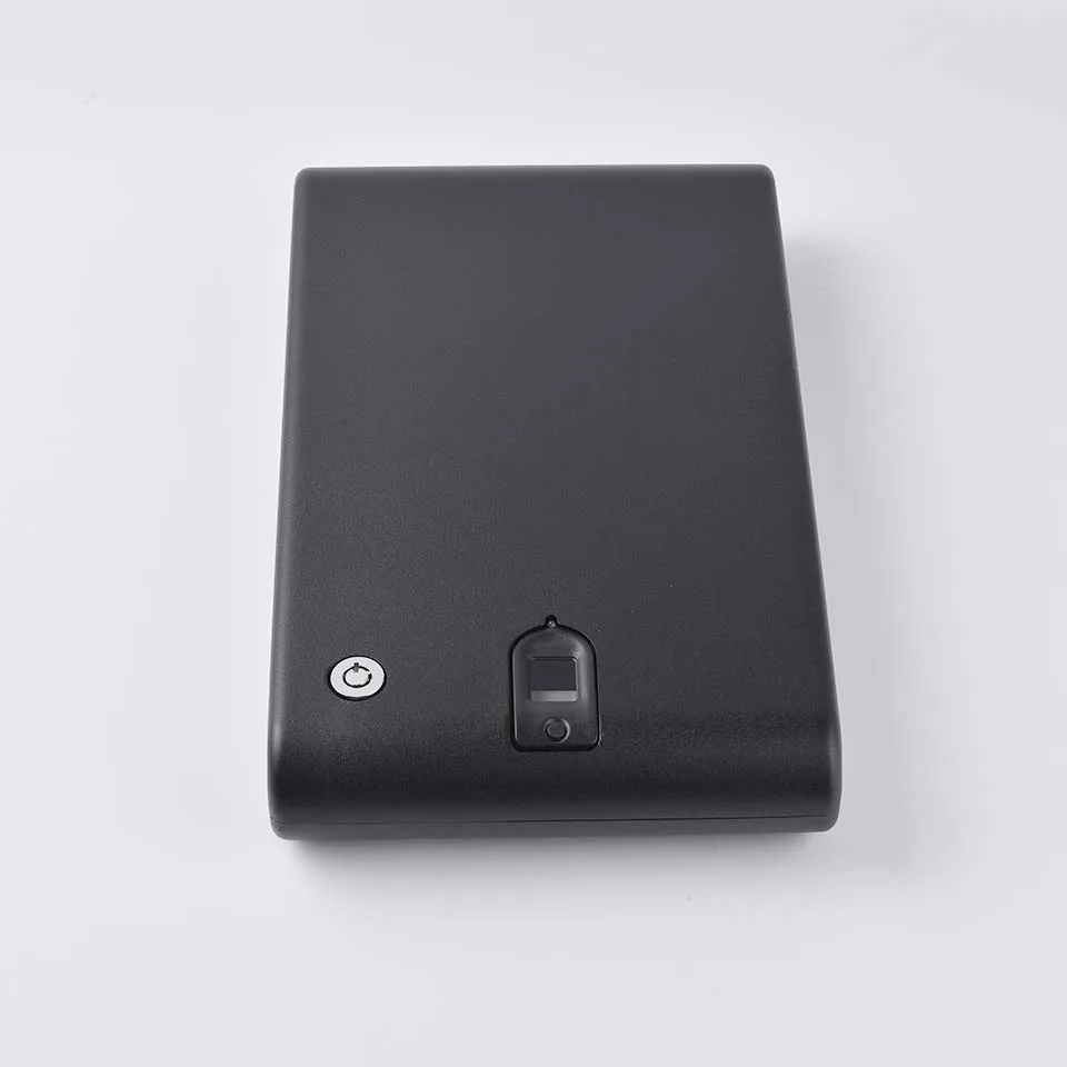 지문 총 금고 상자 단단한 강철 보안 총 키 귀중품 보석 상자, 휴대용 보안 생체 지문 안전 상자