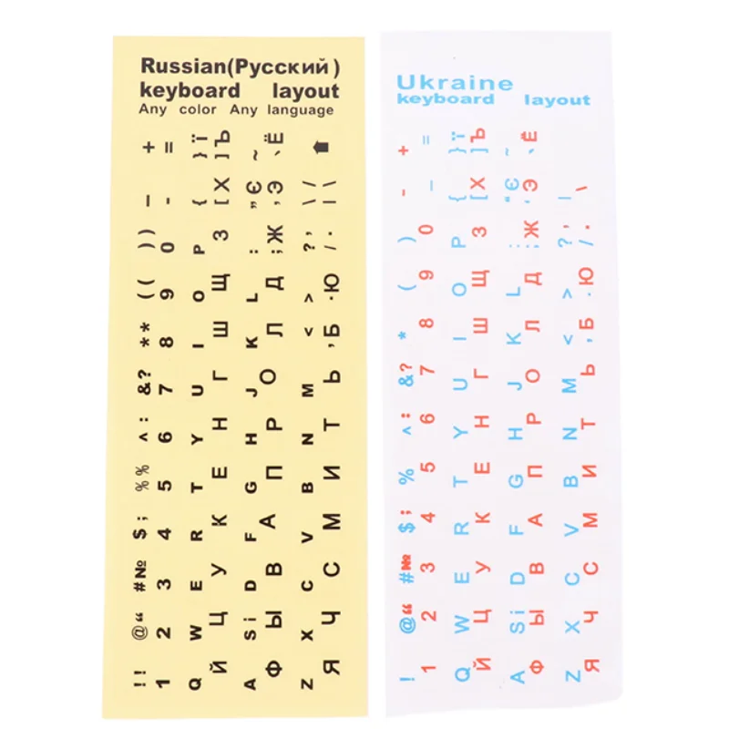 Ukraine Language Ukrainian Keyboard Sticker Black/Clear Background White/ Blue Red Letters For Universal PC Laptop Accessories