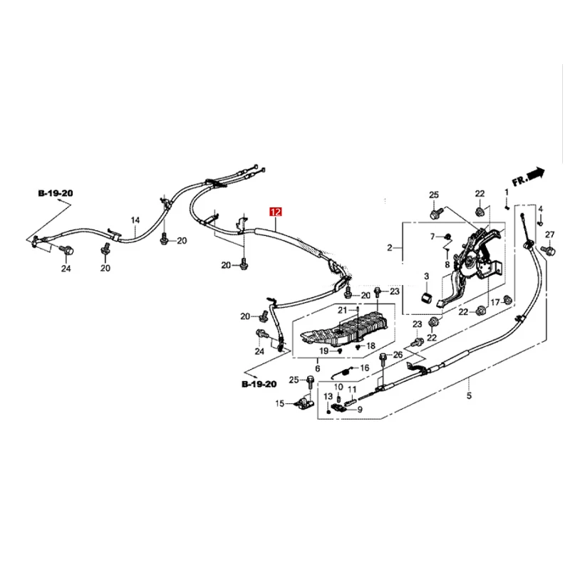 47510-T0A-A02  47560-T0A-A02 Suitable for Ho nd a CR V Rear brake cable, shift cable, handbrake cable, parking brake cable