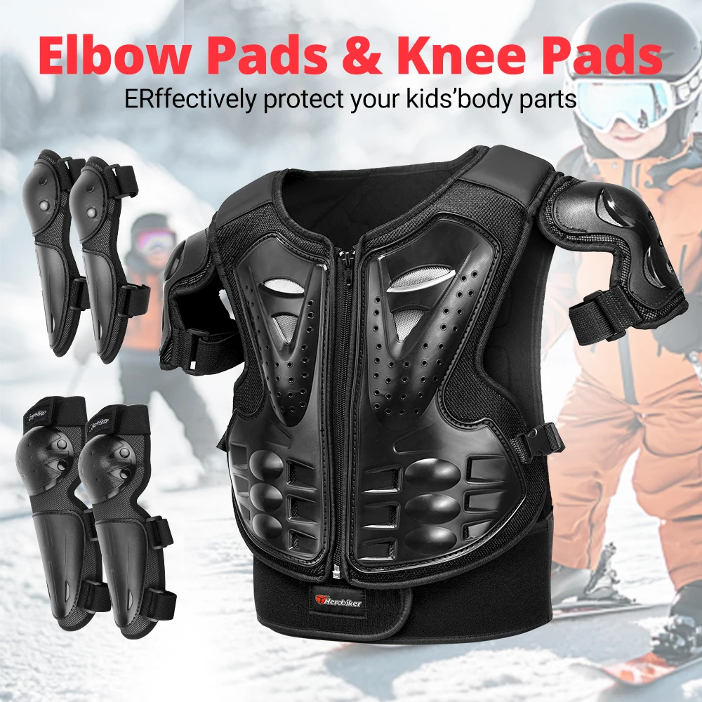 

Motorcycle Armor Vest Children Chest Back Protector Moto Body Armor Guard Racing Kids Knee Elbow Pads Motocross Protective Gear