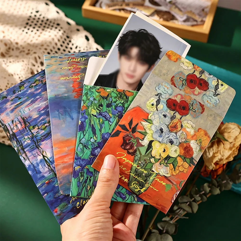 10 pcs Oil Painting Style Thick Letterhead Envelope Greeting Card Love Letter Set Retro Packaging Envelope