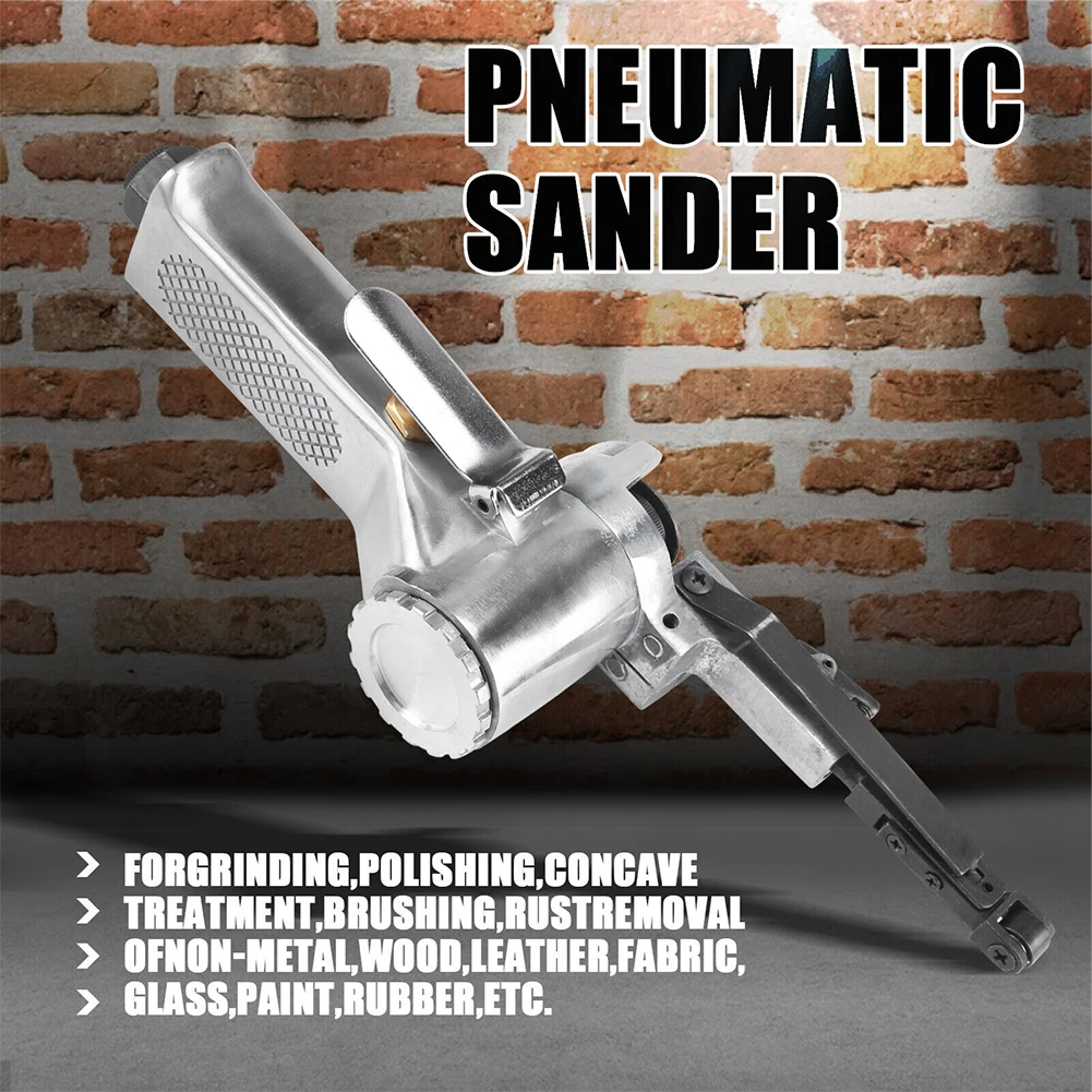 

3/8 Inch Air Belt Sander Heavy Duty Pneumatic Sanding Buffing Tools 16000RPM Sanding Pneumatic Tool with Sanding Belts