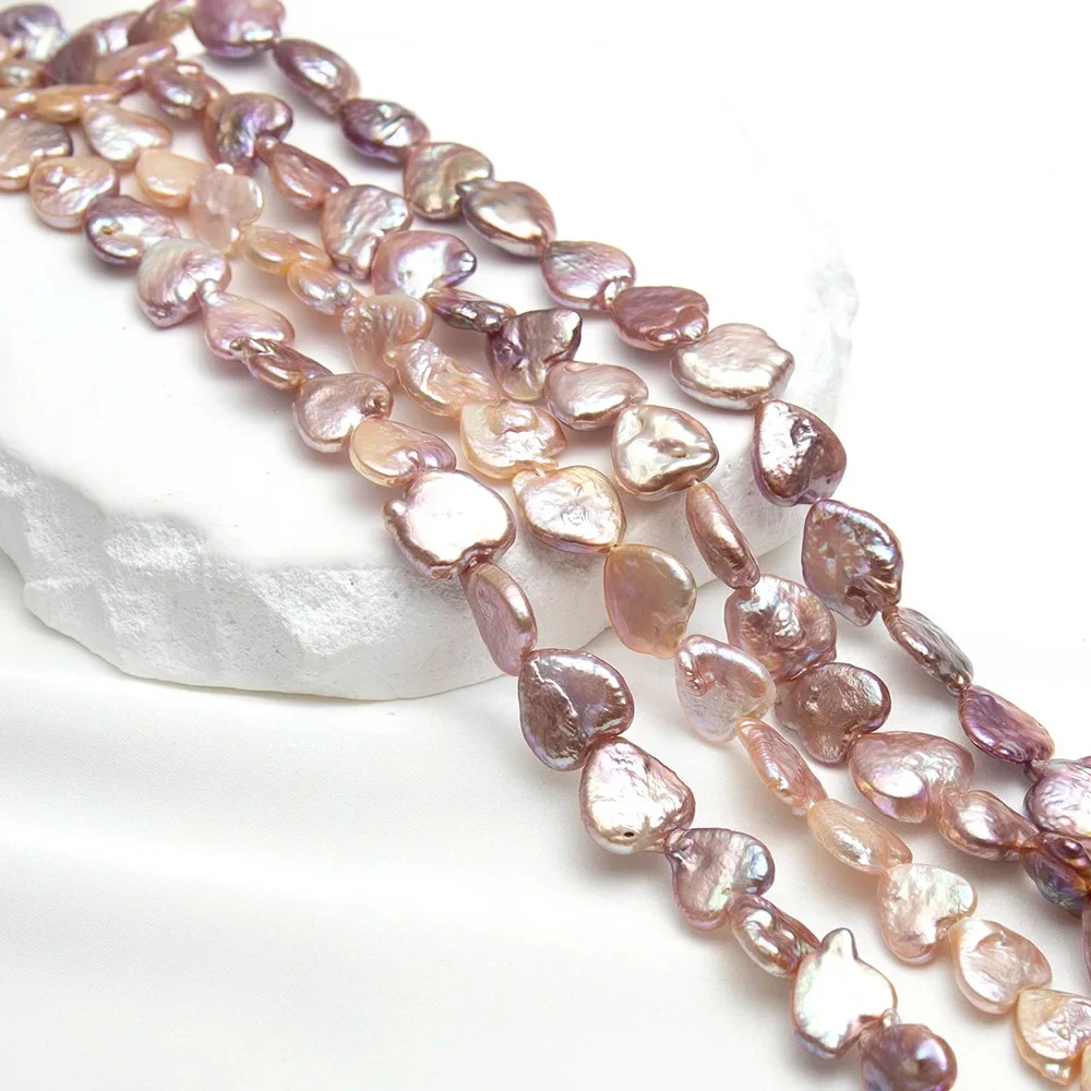 

Heart Shaped 11-12mm Natural Freshwater Pearl Beads Strand Purple Color For DIY Necklace Bracelet Earrings 40cm High Quality
