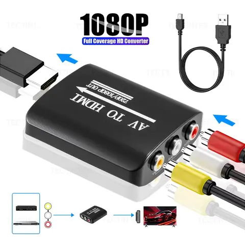 HD 1080P AV to HDMI RCA To HDMI Adapter Converter For PS2/PS3/Xbox One/WII/N64 Game Console With USB Cable Gaming Accessories