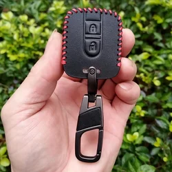 Hot Sale Square Leather Car Key Case 2 Button Cover for Nissan Qashqai Micra Navara Almera Note FOB Auto Accessories