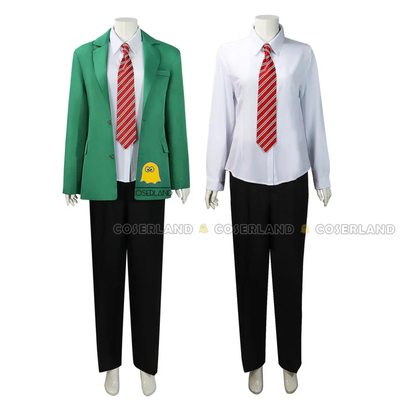 Anime tomo-chan ist ein Mädchen! Tomo aizawa junichirou kubota cosplay kostüm perücke grün outfit schuluniform rock spats männer frauen