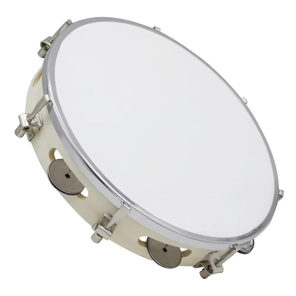 10 Inch Tambourine Orff Wooden Hand Drum Music Enlightenment Education Safety Children's Gifts Percussion Musical Instruments