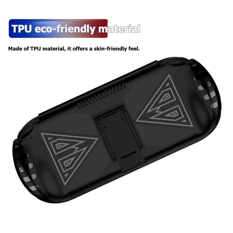 E@MB*RA*aCE^HAPPYa TPU Silicone Case for Anbernic RG VITA/PRO Handheld Game Console Full Protective Cover with Stand for Anberni