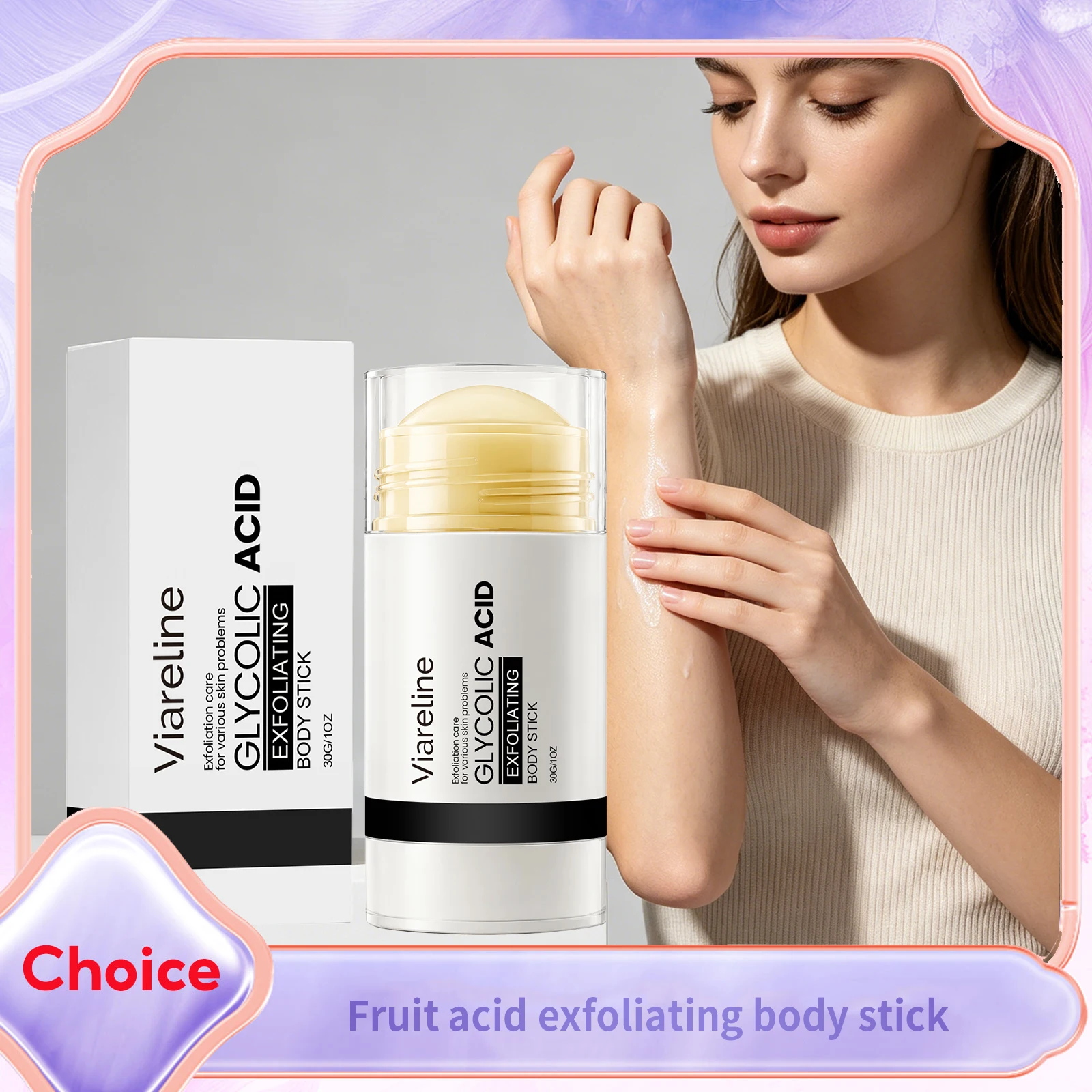 Glycolic Acid Exfoliating Body Stick Moisturizing Sooth Repair Damaged Skin Smoothing Evens Delicate Skin Tone Exfoliating Stick