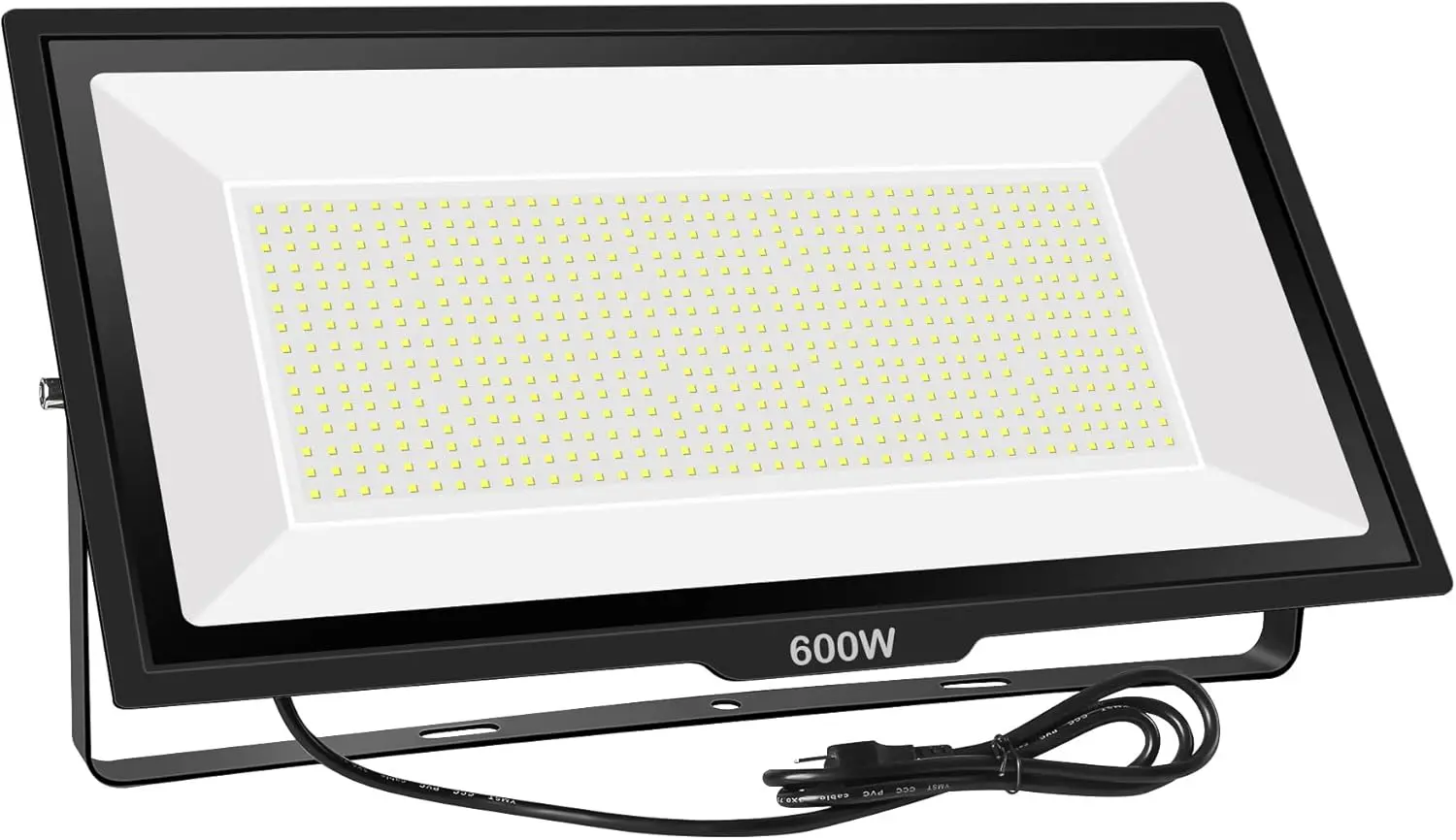 Waterproof IP66 with Plug, 6000K Daylight White, 60000LM Super Bright Floodlight for Yard