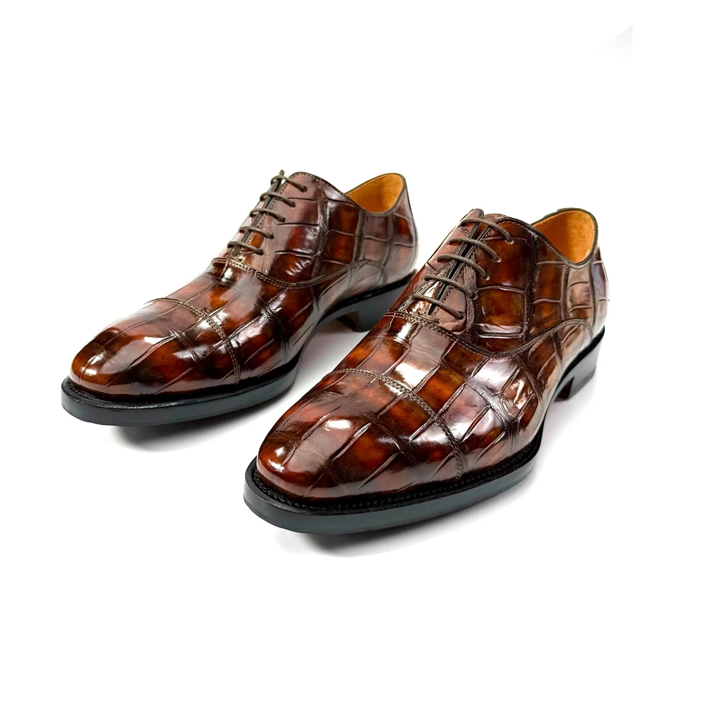 CWV new men formal shoes male crocodile shoes brush color wedding office business shoes for male