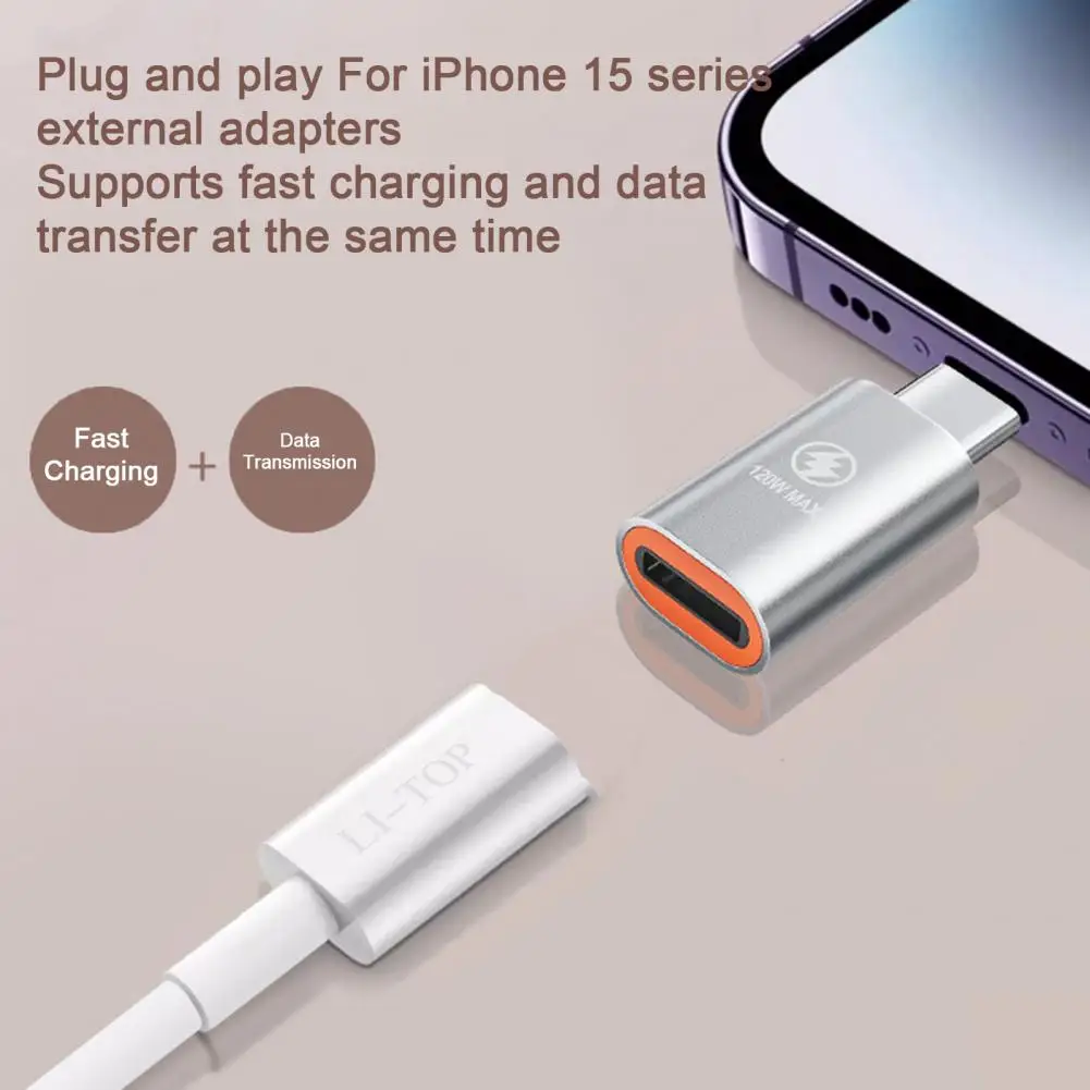 Phone Supplies Universal Type-c Adapter Fast Charging Plug-play Otg Connector for Portable Data Transfer Compact Size Phone