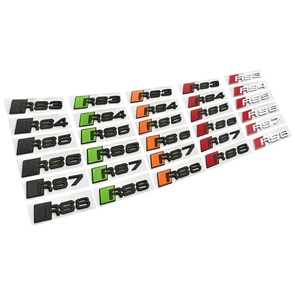 14.5x3.6 cm ABS Plastic Auto Achter Sticker voor Audi Sline RS3 RS4 RS5 RS6 RS7 RS8 Logo Body kofferbak Badge Gemodificeerde Embleem Accessoires